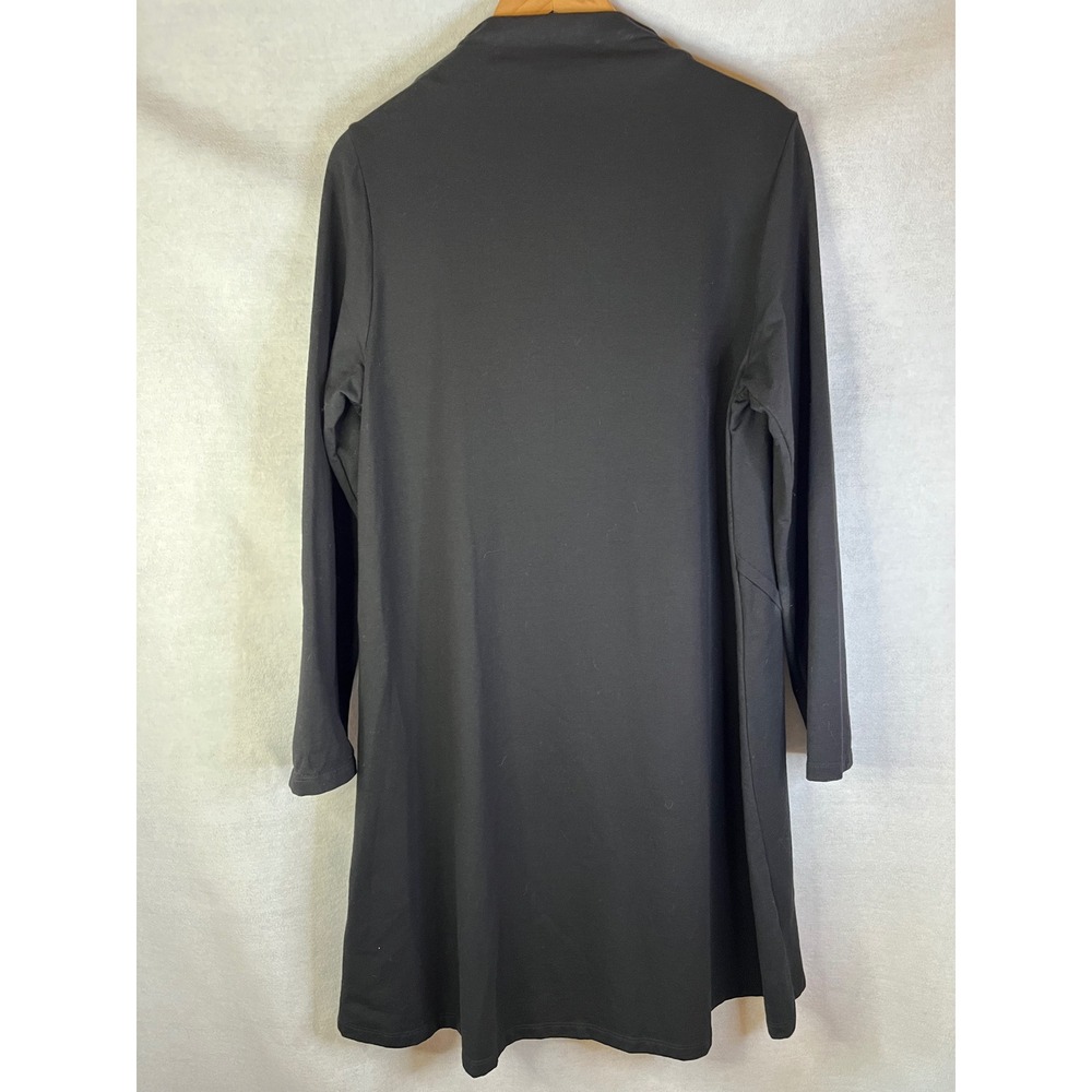 Chalet Et Ceci Black Asymmetric Long Sleeve Short Margo Dress L NWOT Lagenlook - Picture 2 of 9